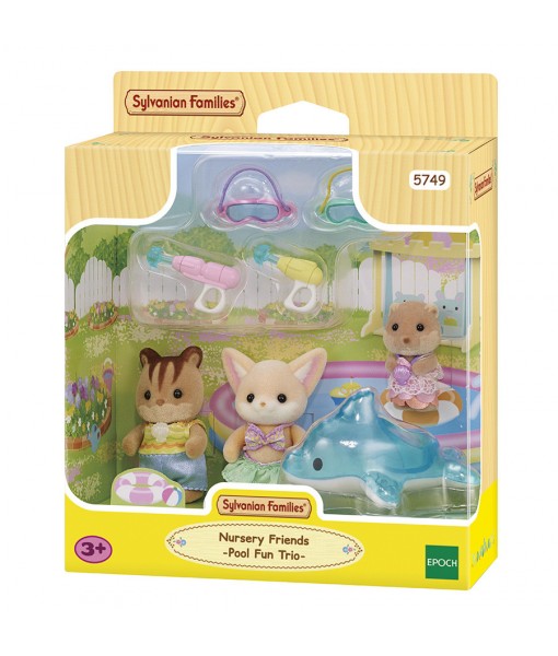 Trio des bébés à la piscine