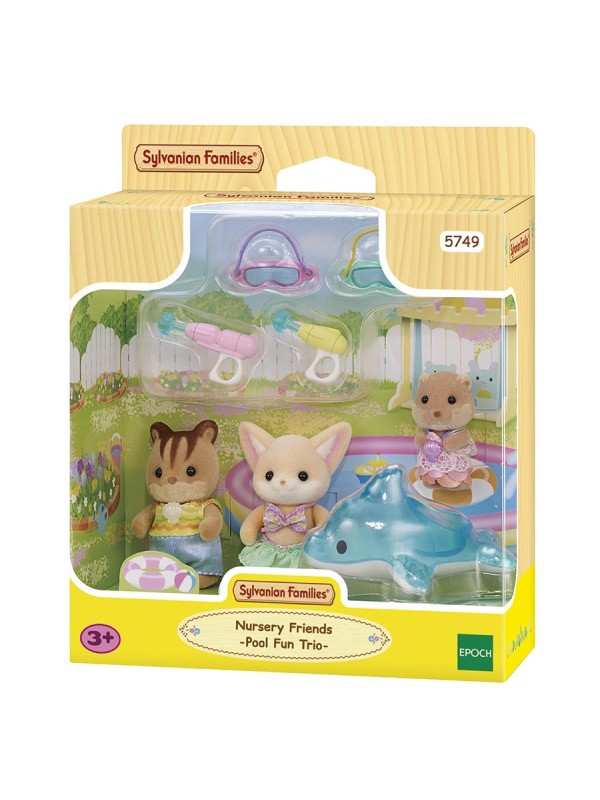 Trio des bébés à la piscine