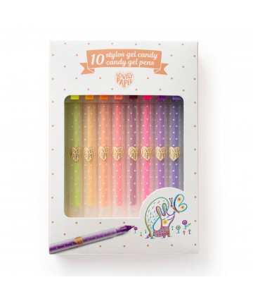 10 stylos gel candy