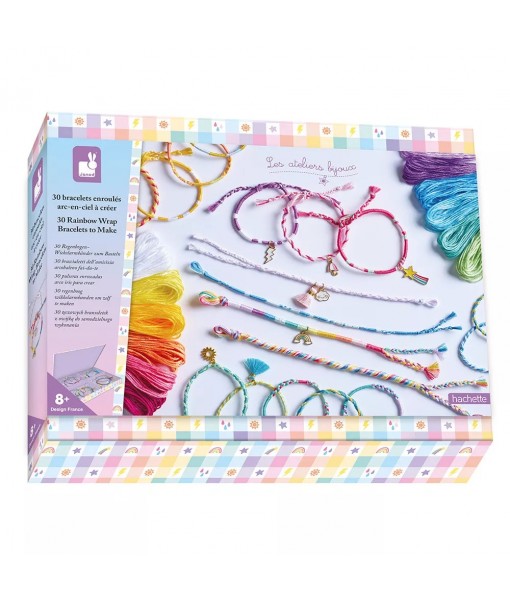 30 bracelets enroulés arc-en-ciel