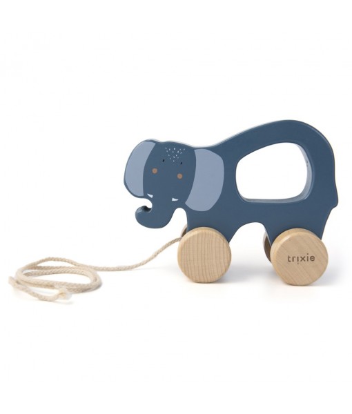 Jouet à tirer en bois - Mrs Elephant