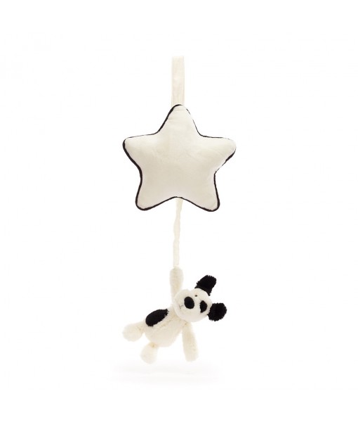 Bashful black & cream puppy musical pull