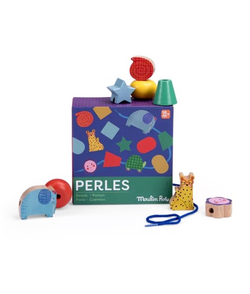Jeu de perles en bois à enfiler Les Toupitis