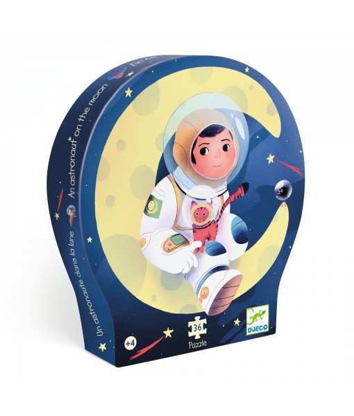 Puzzle silhouette - Un astronaute dans la lune - 36 pièces