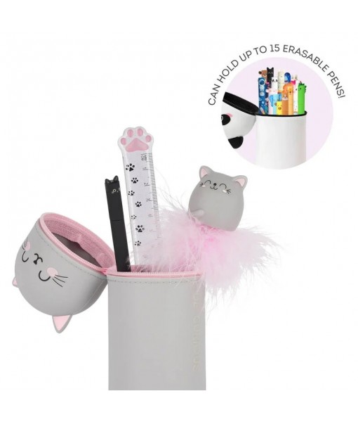 Trousse en silicone souple 2en1 - Kawaii chat