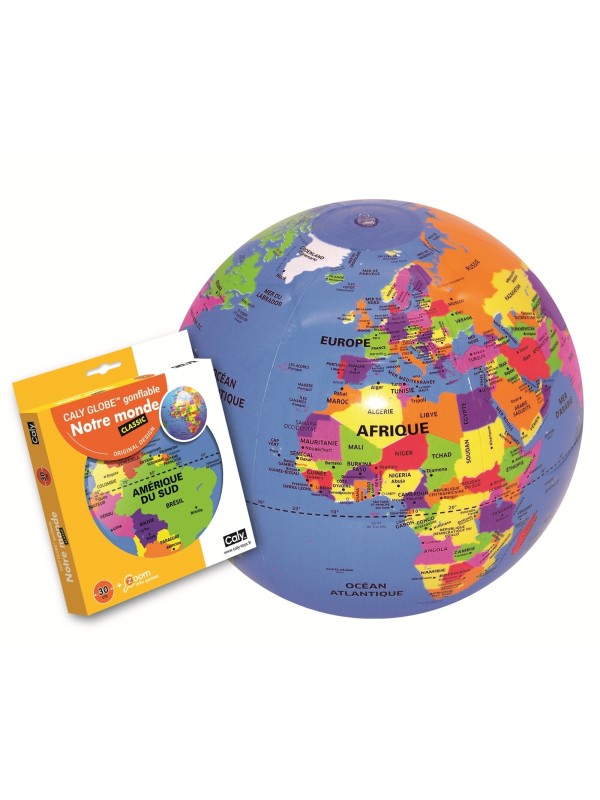 Globe terrestre gonflable 30 cm - Notre monde
