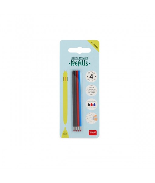 4 recharges 3 couleurs pour stylo effaçable