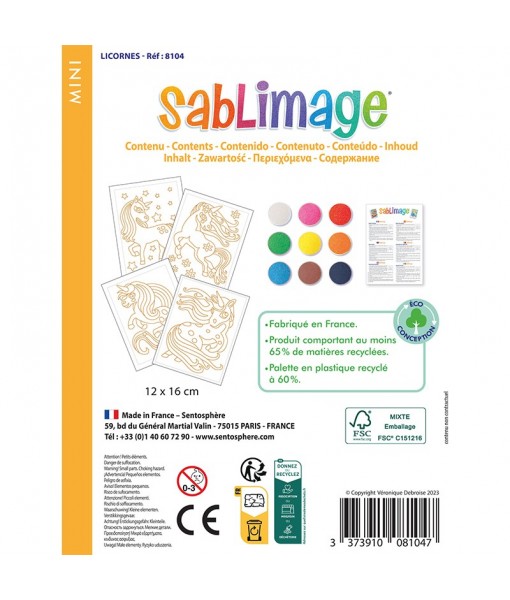 Mini sablimage - Licornes