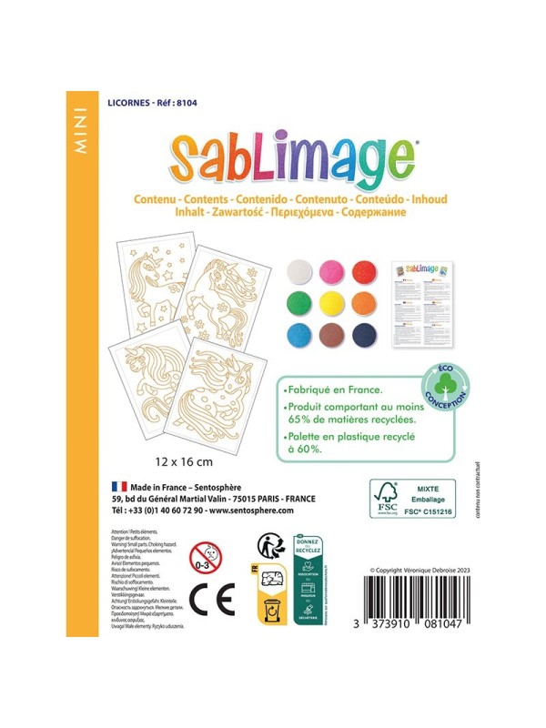 Mini sablimage - Licornes