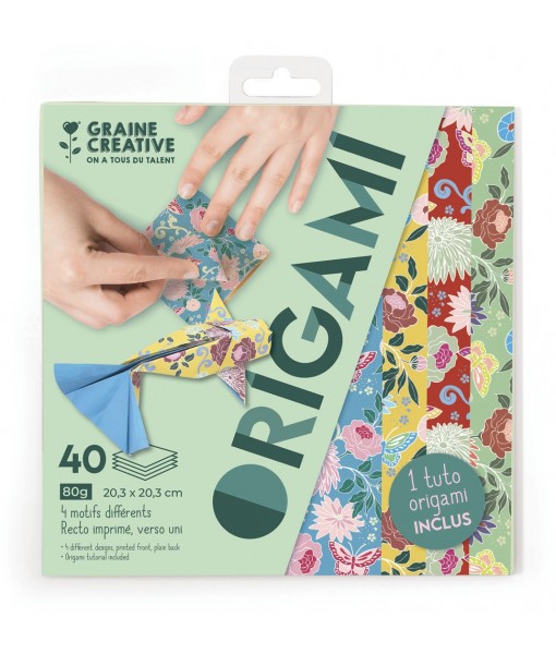 Pochette 40 feuilles vives origami