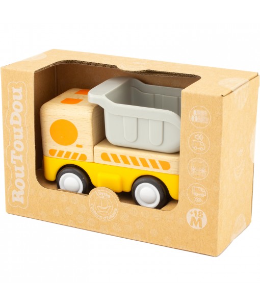 Mini camion-benne bois et plastique son et lumière (Routoudou)