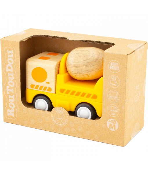 Mini camion-toupie bois et plastique son et lumière (Routoudou)