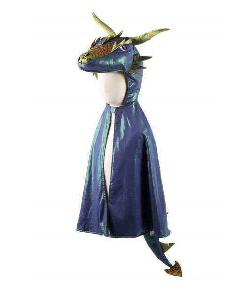 Cape de dragon vert émeraude irisé 3-4 ans