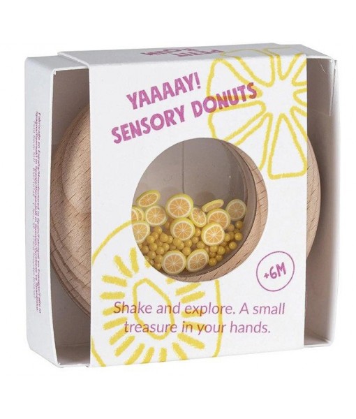 Hochet donut sensoriel citrons