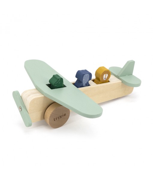 Avion en bois animaux