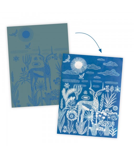 Savane nocturne - Cyanotype