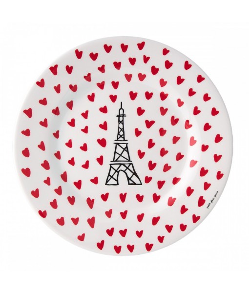 Assiette Tour Eiffel cœurs