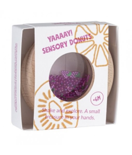 Hochet donut sensoriel raisin