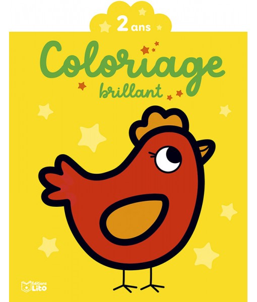 Coloriage brillant - La poule 2 ans
