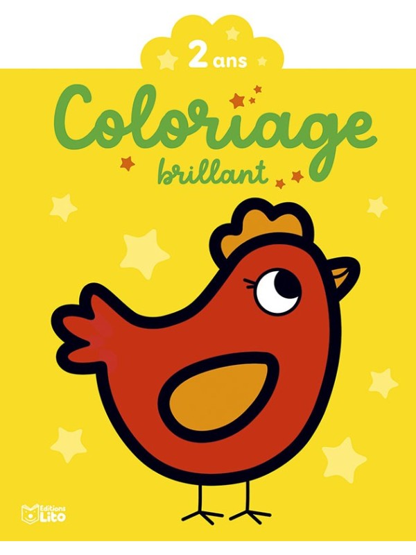 Coloriage brillant - La poule 2 ans