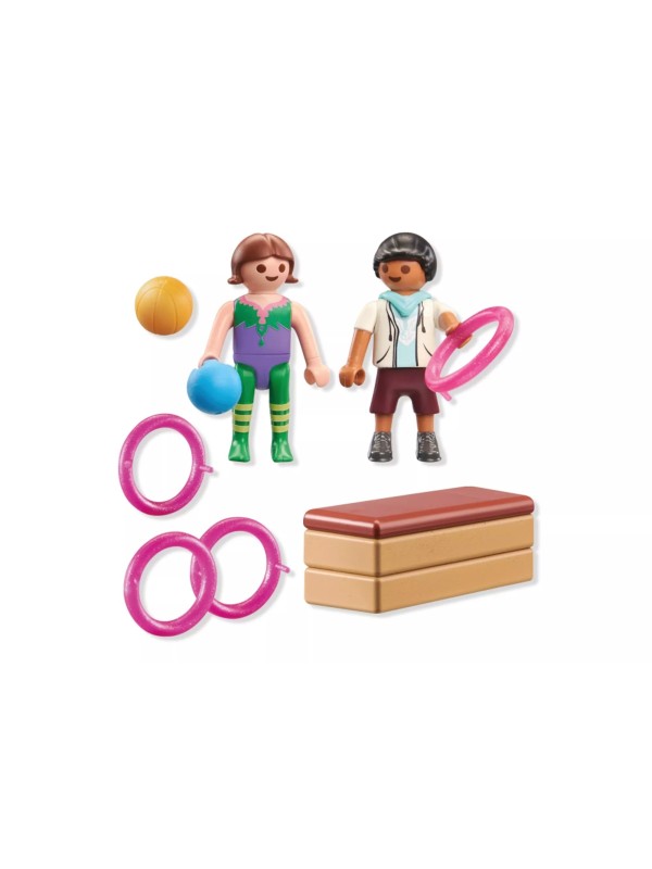 Special plus - Duo d'enfants avec matériel de gymnastique