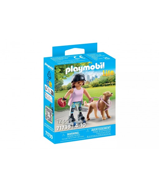 My life - Jeune fille rolleuse avec retriever