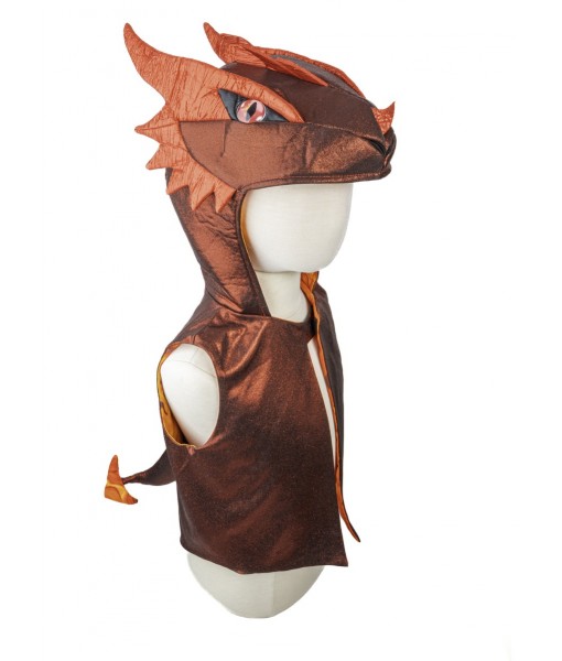 Veste sans manches avec capuche dragon rouge 3-4 ans