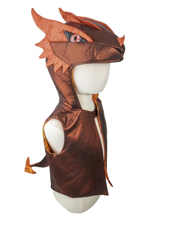 Veste sans manches avec capuche dragon rouge 3-4 ans