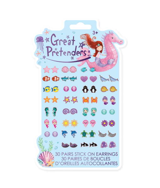 Boucles d'oreilles autocollantes sirène (30 paires)