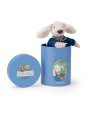 Peluche chien Pilou en boîte Puce & Pilou