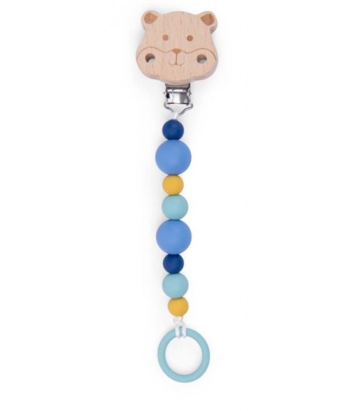 Attache-tétine hamster (bois & silicone) Puce & Pilou