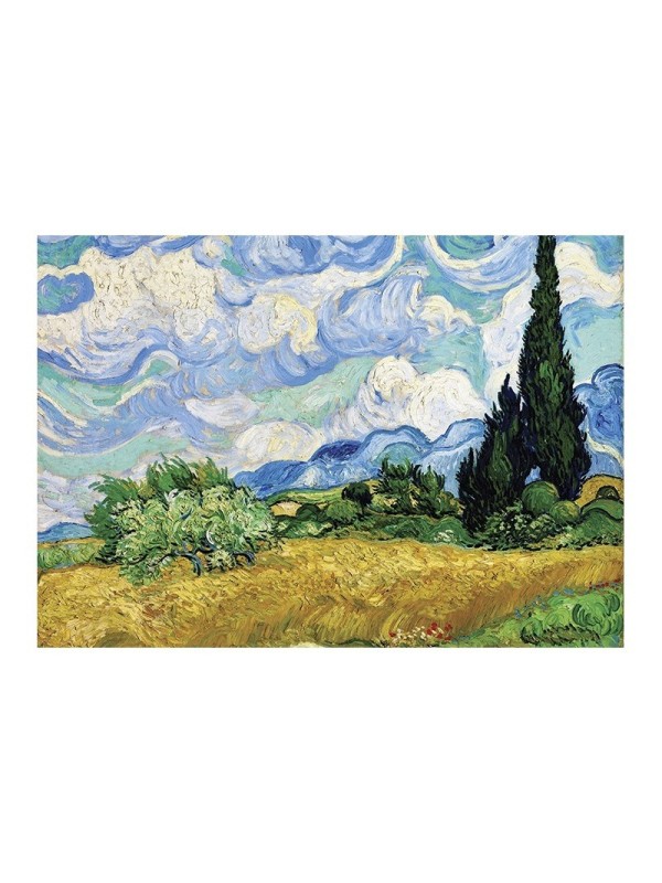 Puzzle Champ de blé avec cyprès (Van Gogh) - 1000 pièces