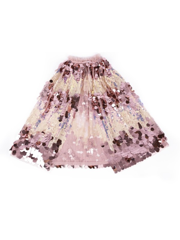 Cape pailletée brillante "the 5th Avenue" rose 4-6 ans