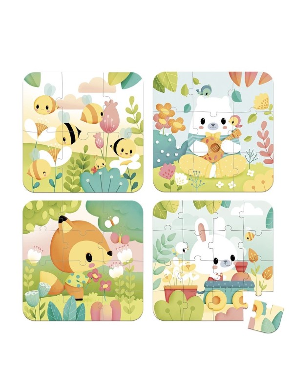 4 Puzzles évolutifs Pure (6, 9, 12, 16 pièces)