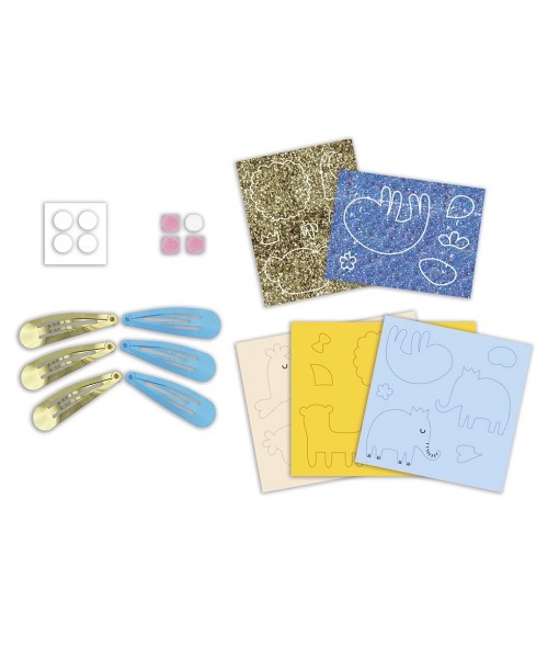 6 barrettes à créer - Exotic animals