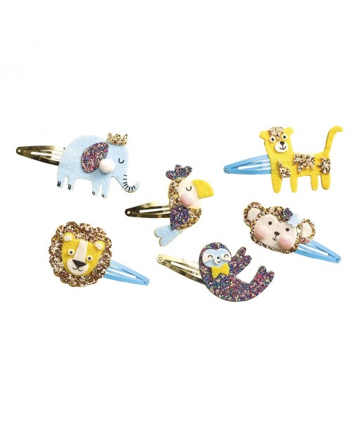 6 barrettes à créer - Exotic animals