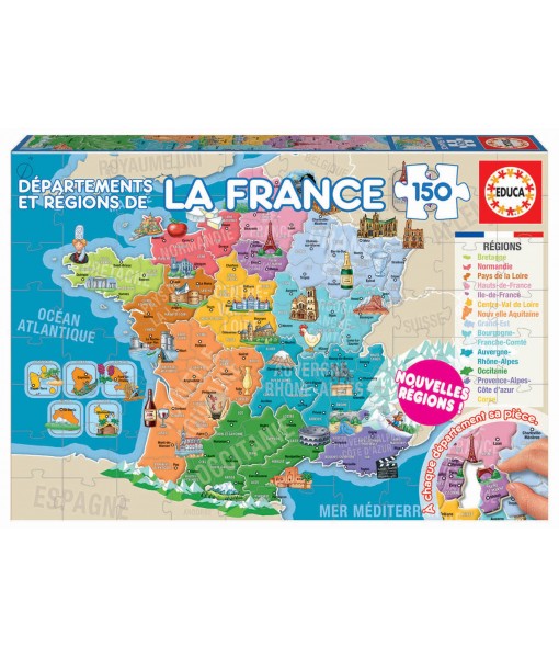 Puzzle Départements et régions de France - 150 pièces
