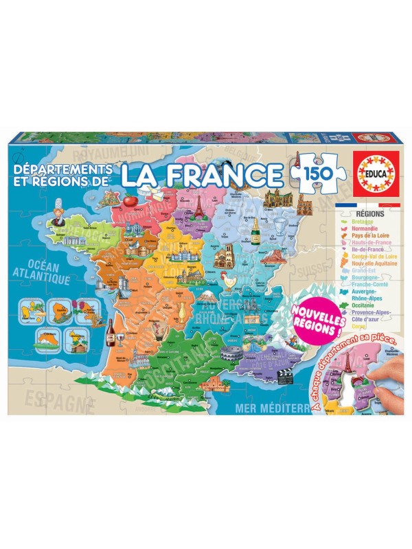 Puzzle Départements et régions de France - 150 pièces