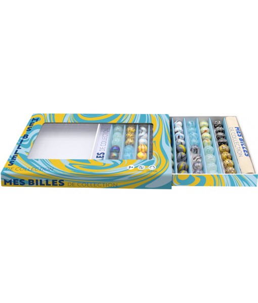 Coffret 72 billes de collection avec sac en tissu