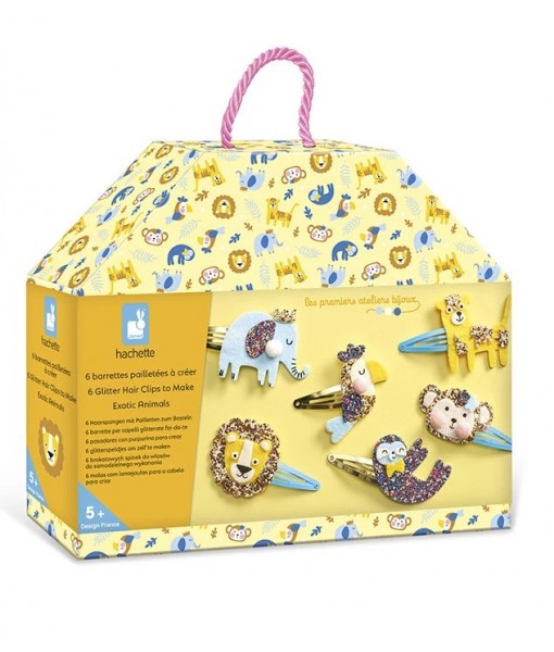 6 barrettes à créer - Exotic animals