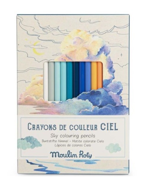 12 crayons de couleur Ciel et cartes L'explorateur