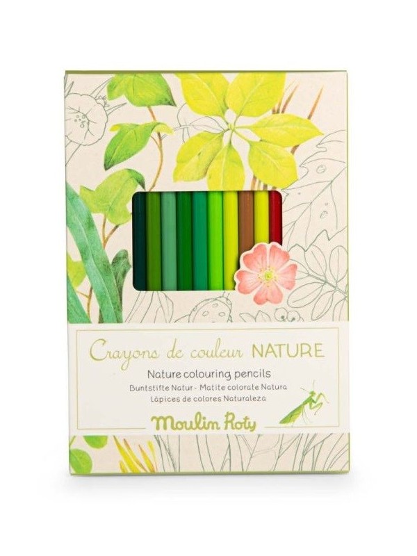 12 crayons de couleur Nature et cartes Le botaniste