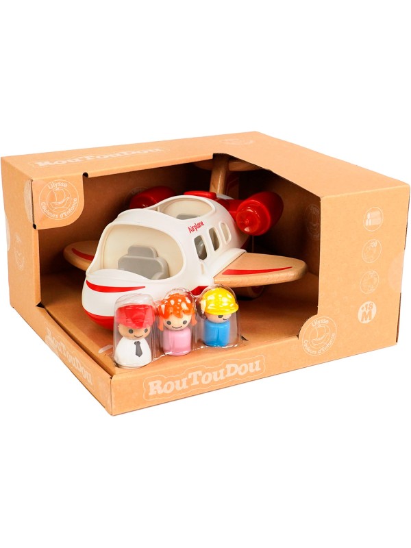 Avion de ligne bois et plastique son et lumière (Routoudou)