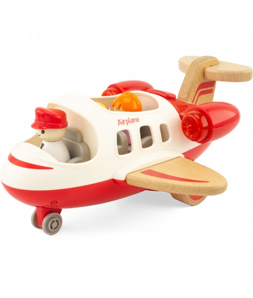 Avion de ligne bois et plastique son et lumière (Routoudou)