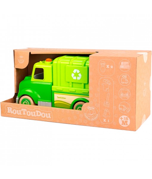 Camion poubelle bois et plastique son et lumière (Routoudou)