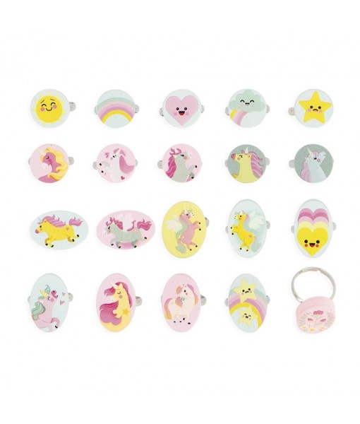 20 bagues ajustables licorne