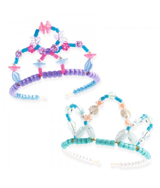Oh les perles ! Duo de tiares bleu