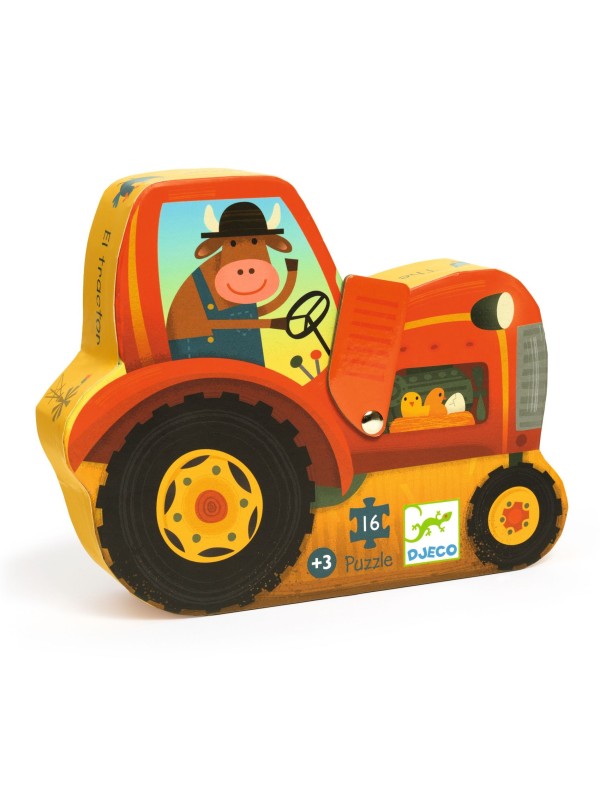 Puzzle silhouette - Le tracteur - 16 pièces