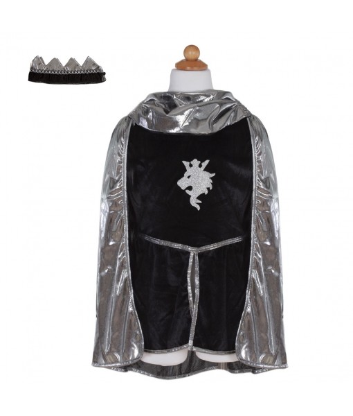 Chevalier argent (tunique+cape+couronne) 7-8 ans