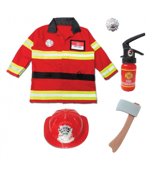 Pompier (ensemble 5 pièces rouge) 3-4 ans
